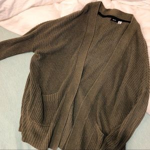 UO long green cardigan